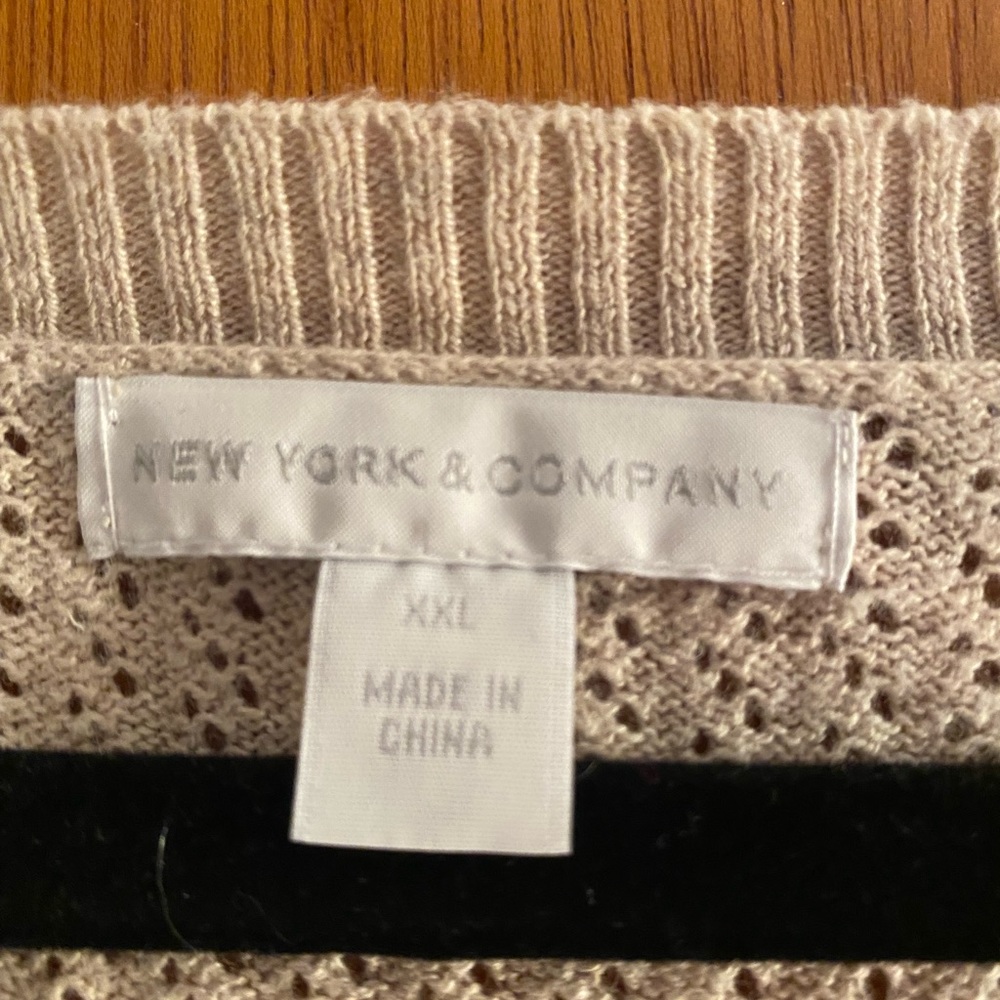 NY&C Beige Lightweight Sweater, xxl - Picture 3 of 5